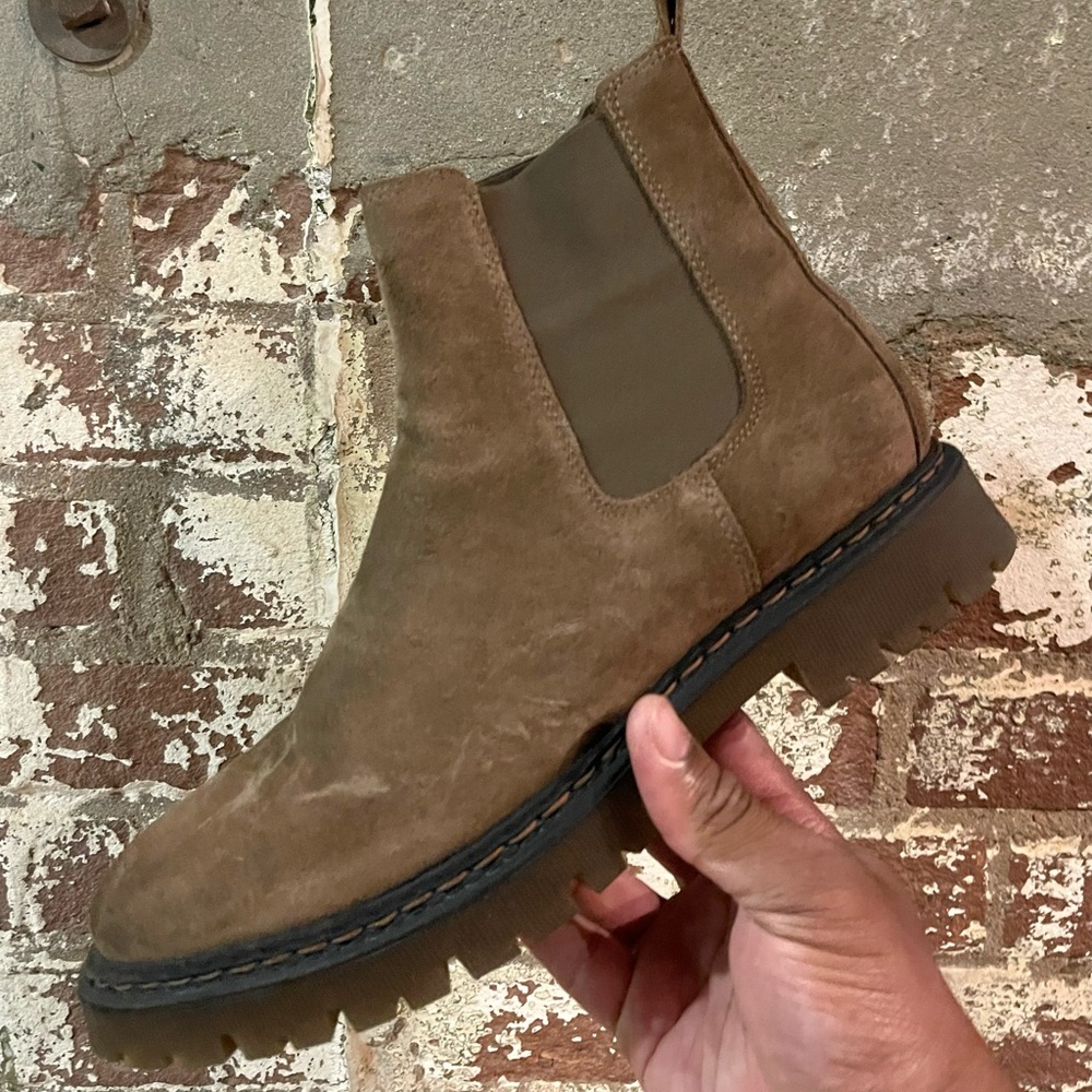 Steve Madden Raj Taupe Suede Men's Brown Chelsea Boots